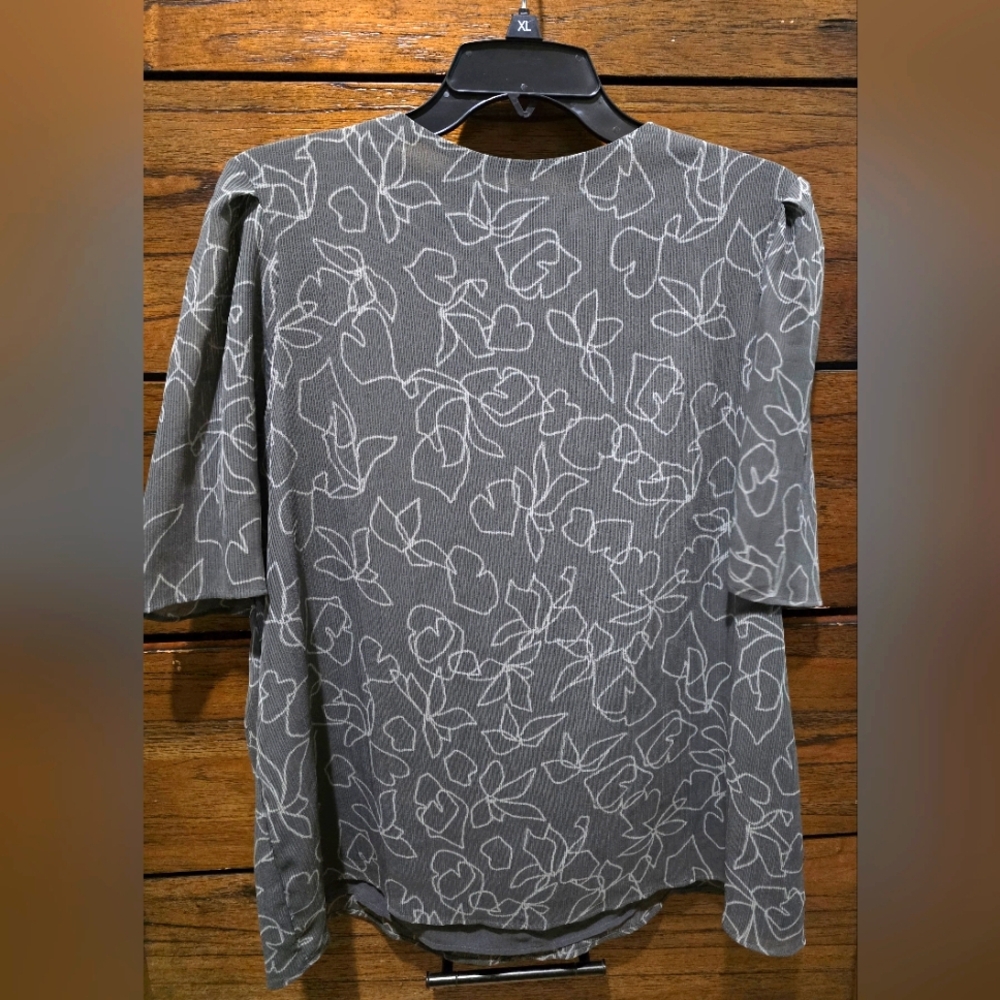 Calvin Klein Gray Floral Top